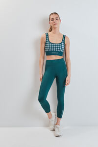 Dash and Stars Leggings sem costura COMFORT crop azul