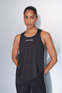Dash and Stars T-shirt preto assimétrico halter