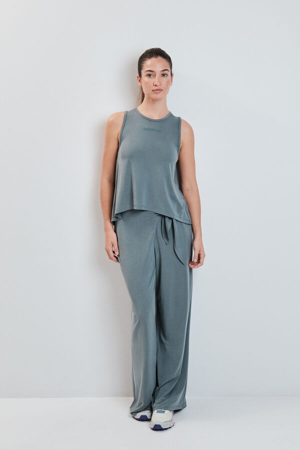 Dash and Stars T-shirt sem mangas soft touch verde verde