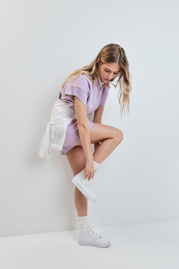 Dash and Stars Sweatshirt manga curta em viscose suave rosa rosa