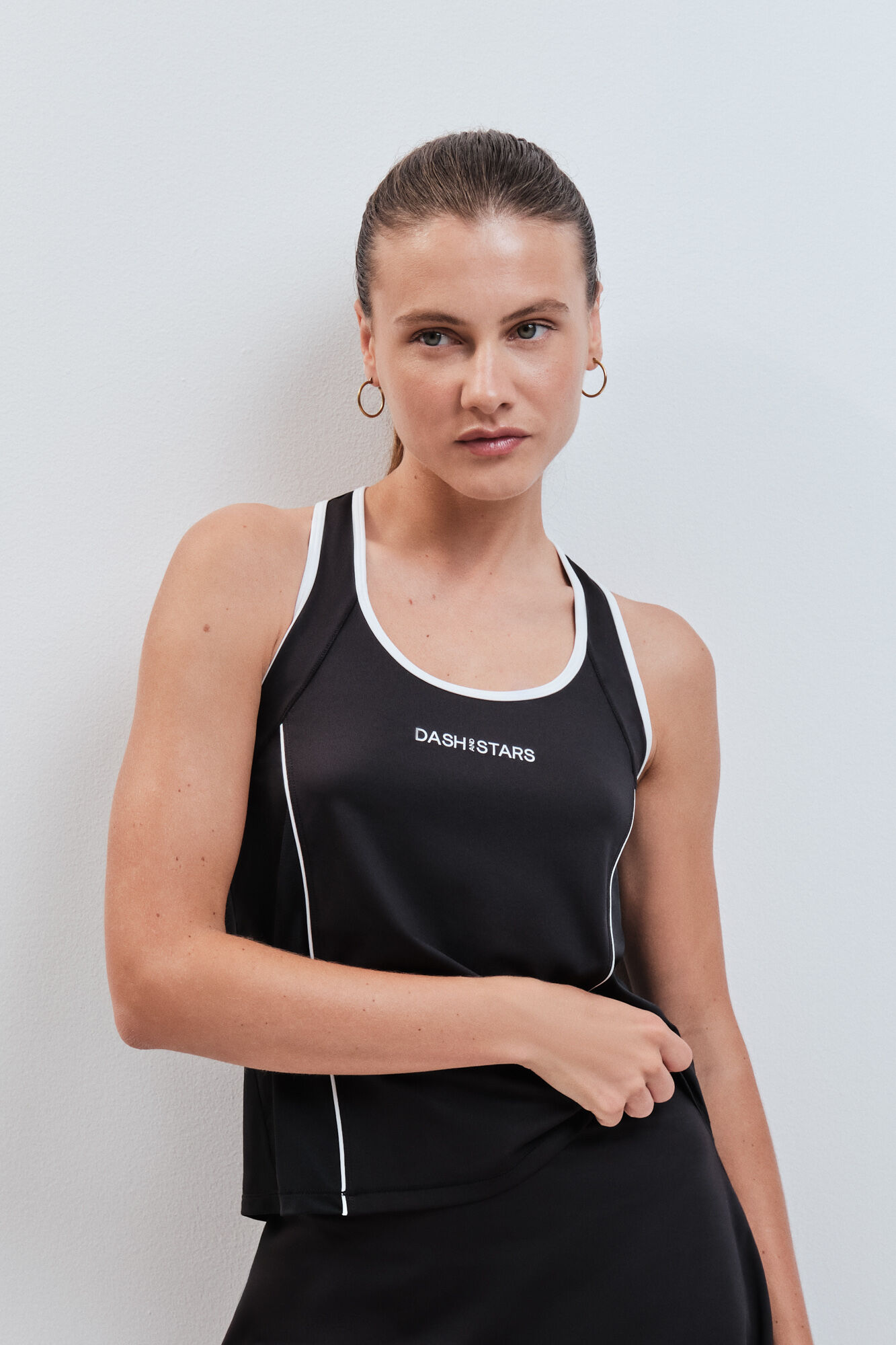 Dash and Stars Camiseta entallada sin mangas negro