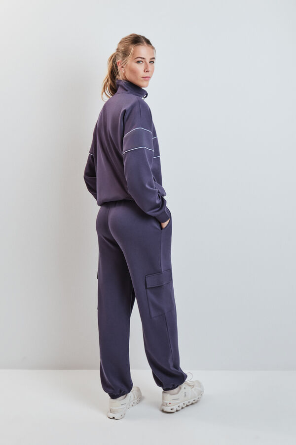 Dash and Stars Cal&ccedil;a comprida larga cinzenta cinzento