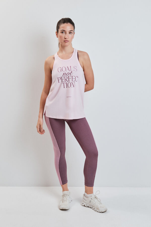 Dash and Stars T-shirt sem mangas em algod&atilde;o rosa rosa