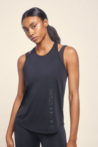 Dash and Stars Camiseta preta de microfibra halter única