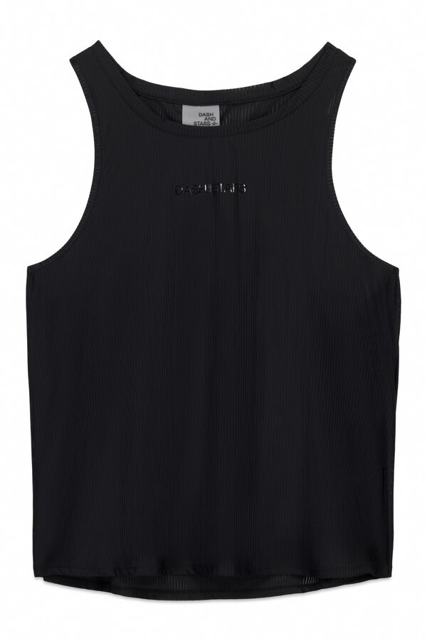 Dash and Stars T-shirt estilo halter preto