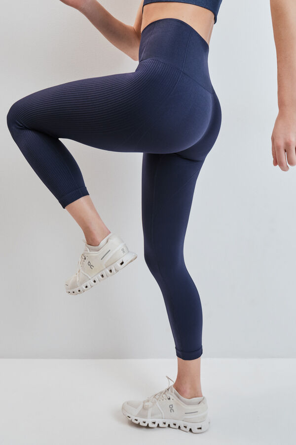Dash and Stars Blue SEAMLESS COMFORT crop leggings blue