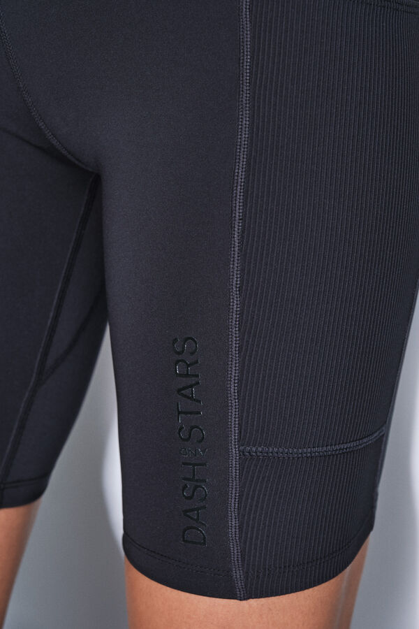 Dash and Stars Leggings de ciclismo pretas 4D STRETCH preto