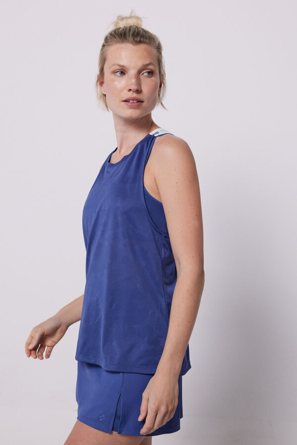 Dash and Stars Blue technical vest top blue