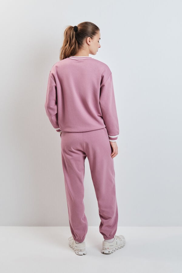 Dash and Stars Cal&ccedil;a reta em felpa rosa rosa