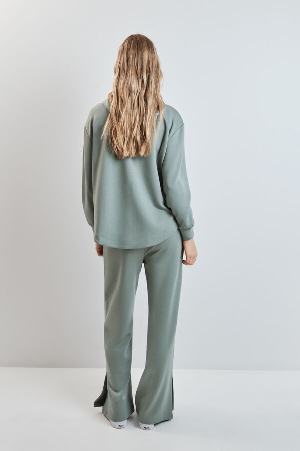 Dash and Stars Cal&ccedil;as compridas largas em viscose suave verde verde