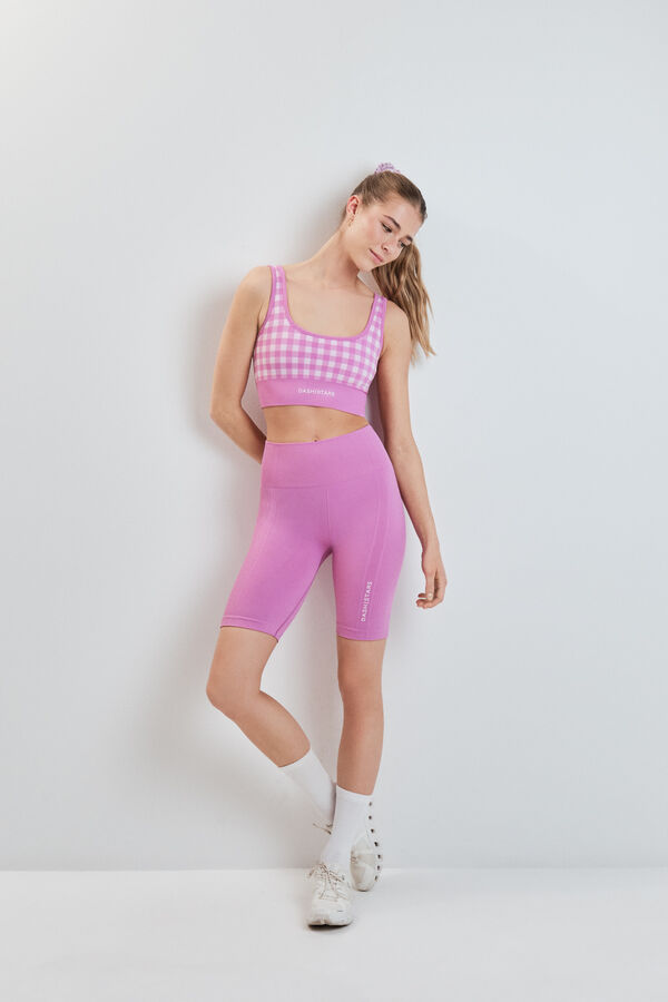 Dash and Stars Pink SEAMLESS COMFORT cycling leggings pink