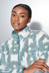 Dash and Stars Fecho-Éclair de lã com sweatshirt verde polar verde