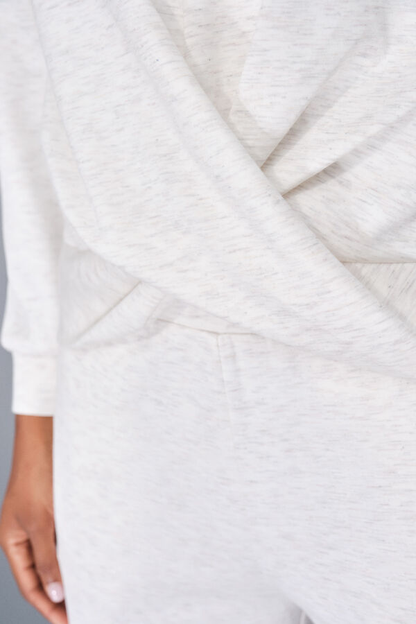 Dash and Stars Sweatshirt branco drapeado beige