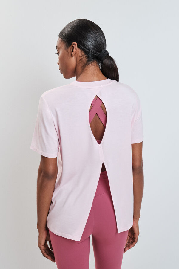 Dash and Stars T-shirt manga curta em modal rosa rosa