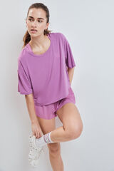 Dash and Stars T-shirt manga curta extrassuave rosa rosa