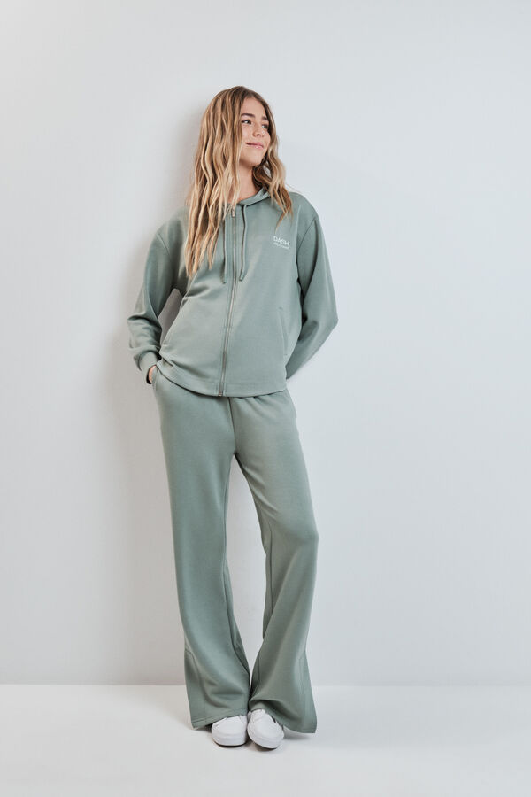 Dash and Stars Cal&ccedil;as compridas largas em viscose suave verde verde