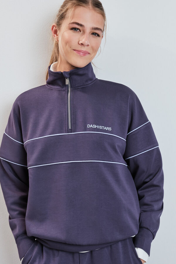 Dash and Stars Casaco gola alta com fecho-&eacute;clair cinzento cinzento