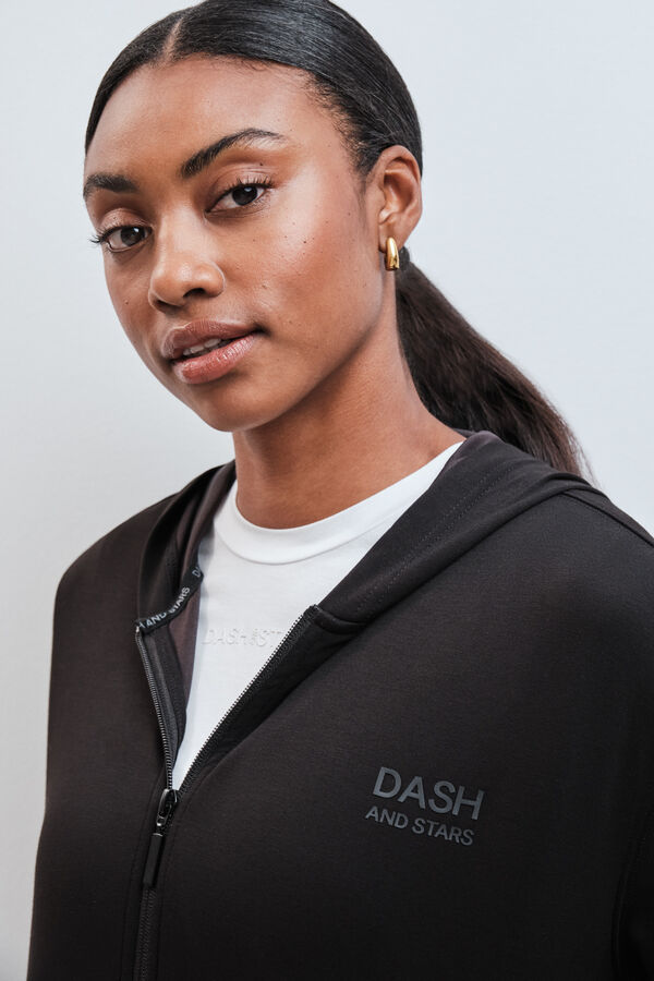 Dash and Stars Sweatshirt com capuz soft touch preto preto