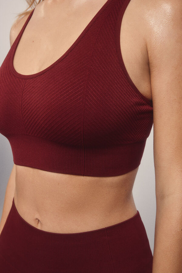 Dash and Stars Soutien desportivo SEAMLESS COMFORT bordô vermelho