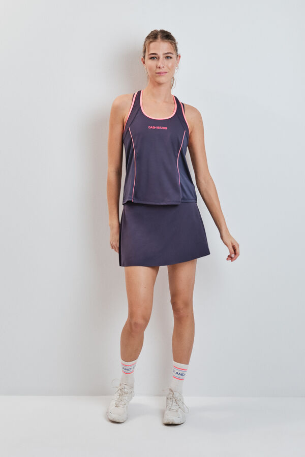 Dash and Stars T-shirt cintada sem mangas cinza cinzento