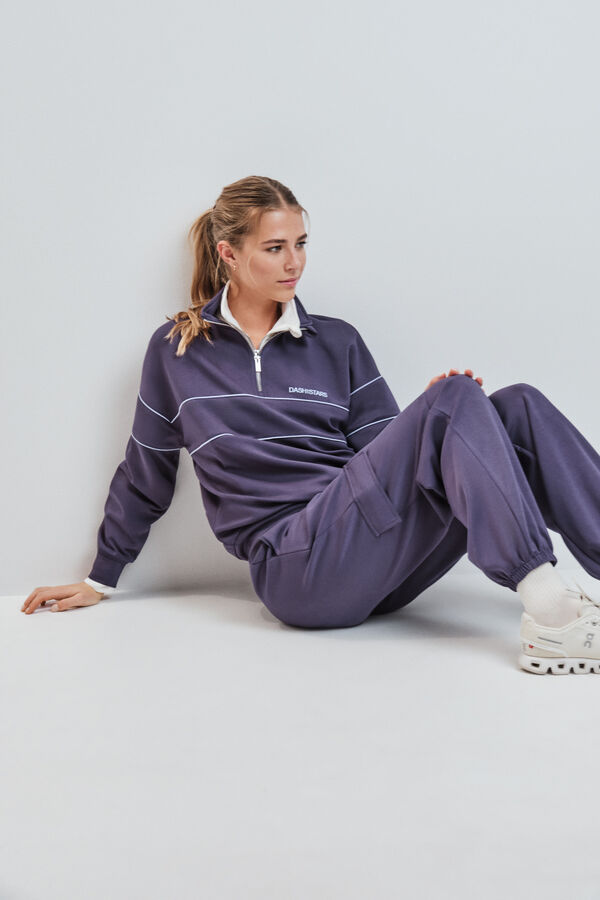 Dash and Stars Cal&ccedil;a comprida larga cinzenta cinzento