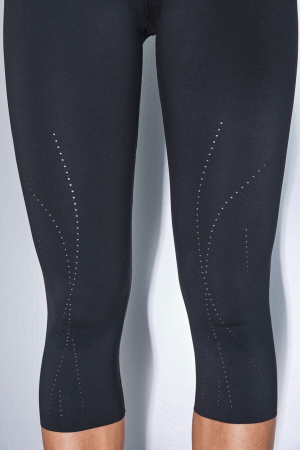 Dash and Stars Legging Capri COMPRESSIVE preta preto