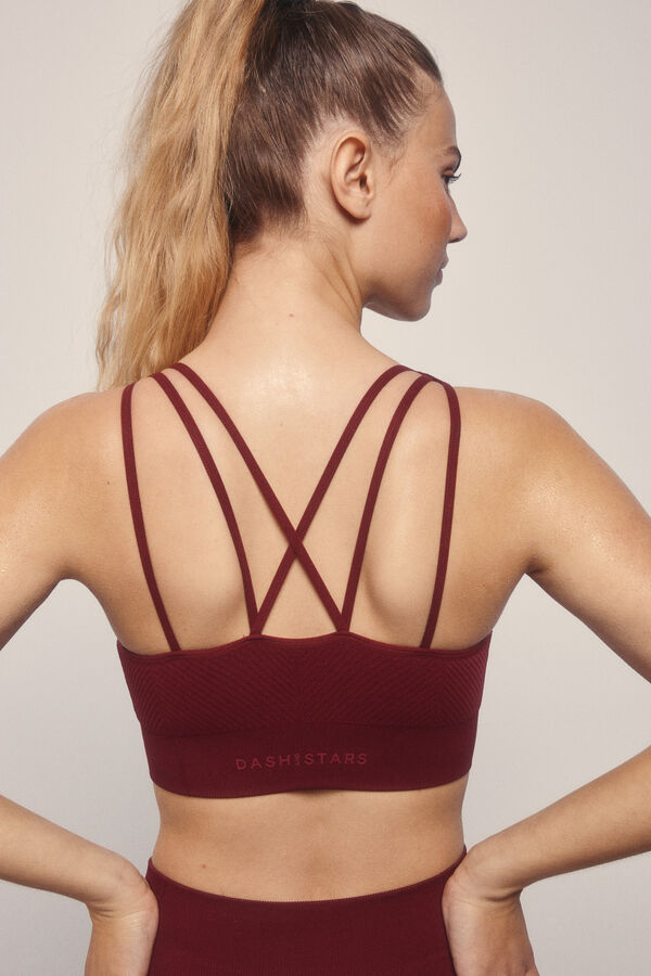 Dash and Stars Soutien desportivo SEAMLESS COMFORT bordô vermelho