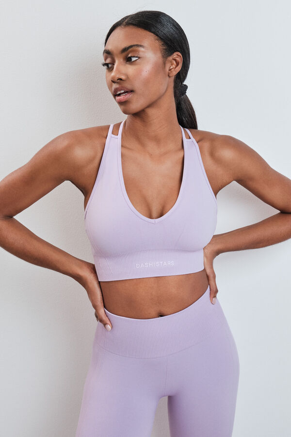 Dash and Stars Lilac sports bra SEAMLESS COMFORT pink