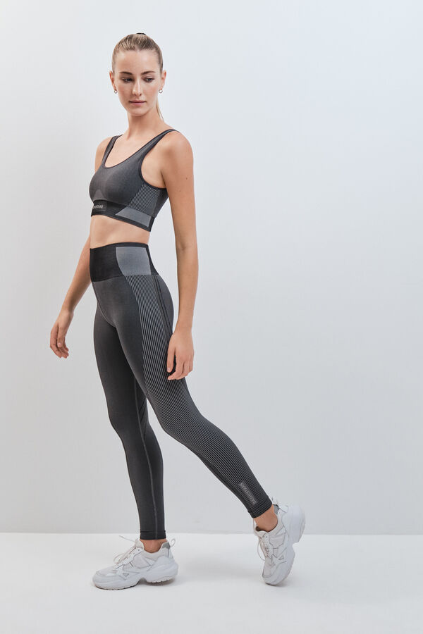 Dash and Stars Legging comprida SEAMLESS COMFORT cinza cinzento