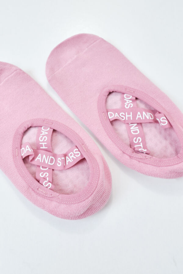 Dash and Stars Meias de algod&atilde;o sapatilha de ballet rosa rosa