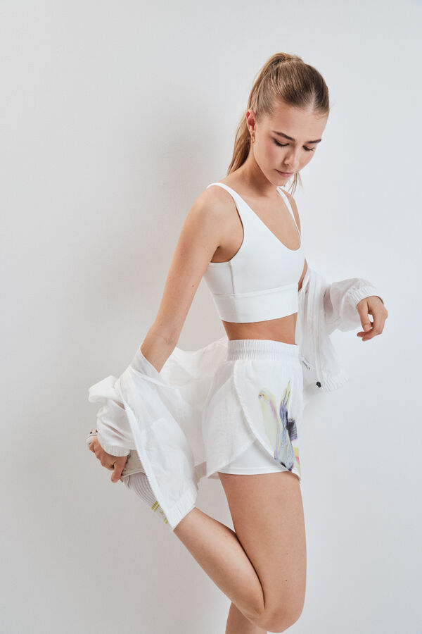 Dash and Stars Sujetador deportivo crop 4D Stretch blanco blanco