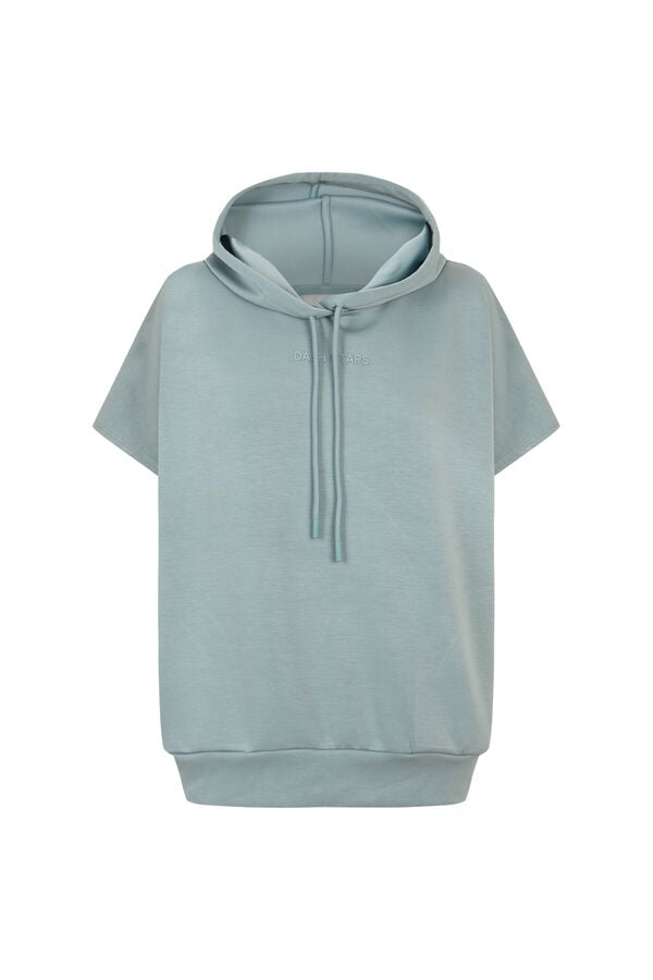 Dash and Stars Sweatshirt com capuz sem mangas verde verde