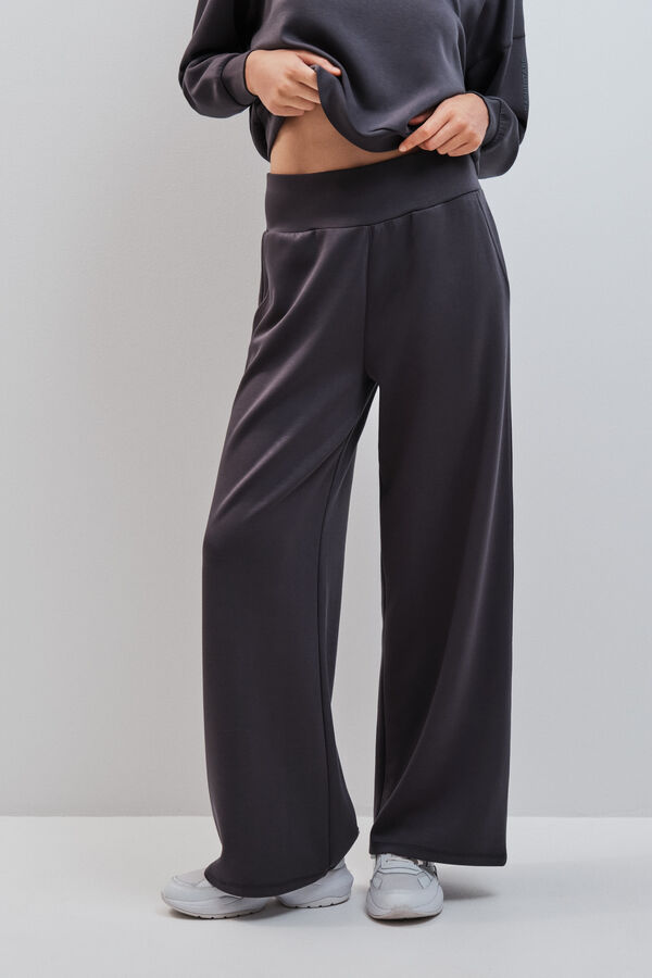 Dash and Stars Cal&ccedil;a comprida larga em modal cinza cinzento