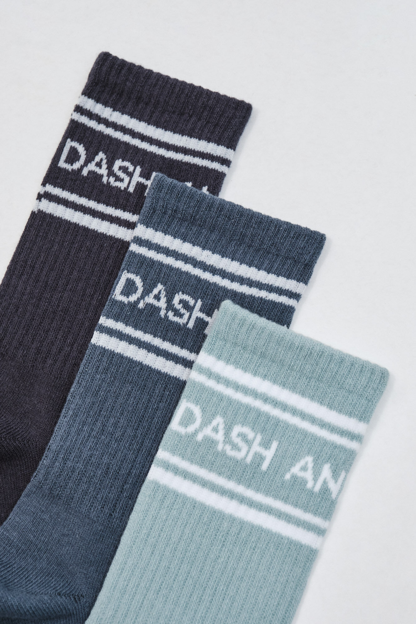 Dash and Stars Pack 3 meias compridas de algod&atilde;o com logo