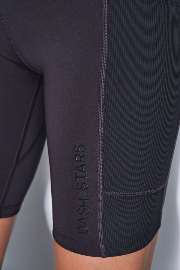Dash and Stars Leggings de ciclismo pretas 4D STRETCH preto