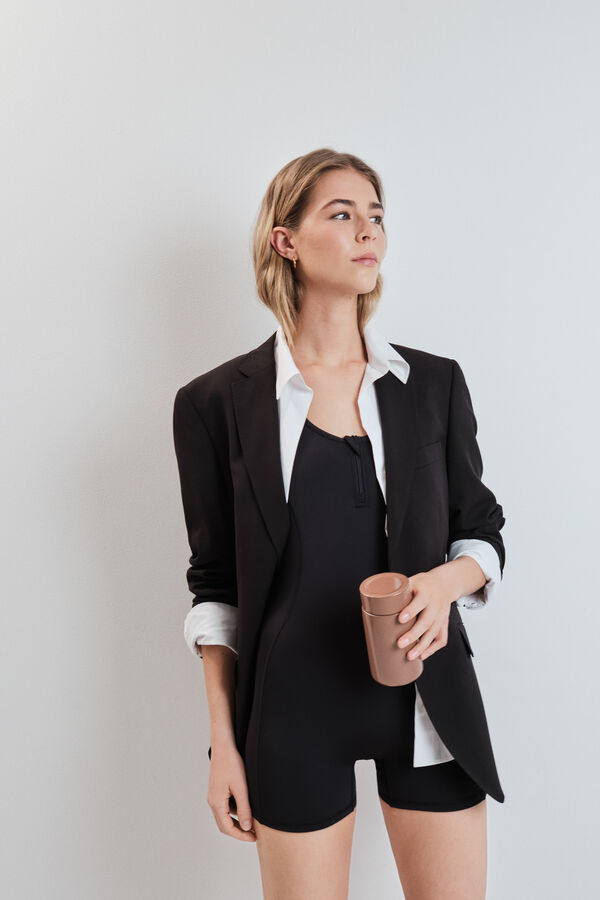 Dash and Stars Macac&atilde;o 4D STRETCH curto preto preto