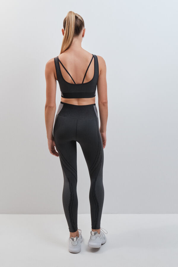 Dash and Stars Legging comprida SEAMLESS COMFORT cinza cinzento