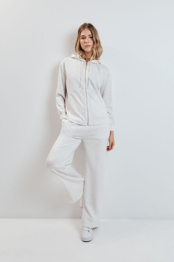 Dash and Stars Cal&ccedil;as compridas largas em viscose suave cinza cinzento