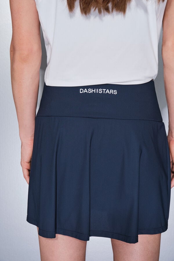 Dash and Stars Falda microfibra azul malla interior azul