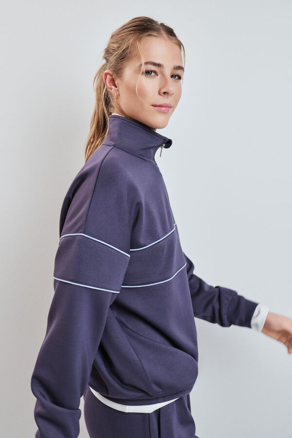 Dash and Stars Casaco gola alta com fecho-&eacute;clair cinzento cinzento