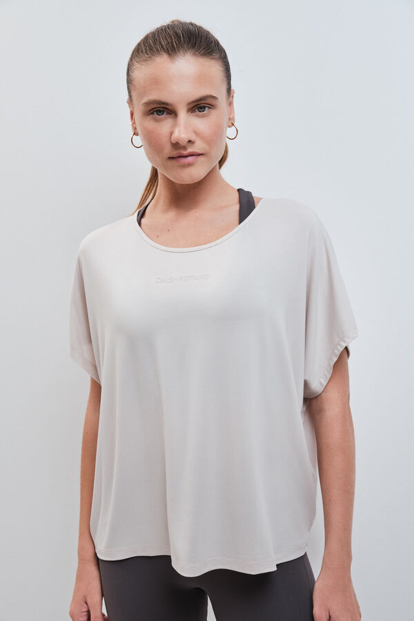 Dash and Stars T-shirt de manga curta em modal cinza cinzento