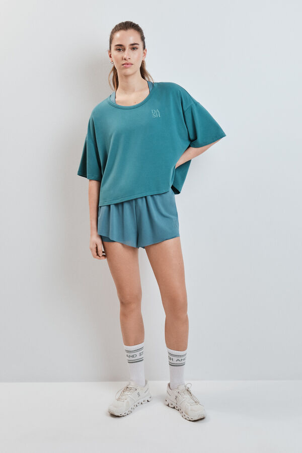 Dash and Stars Camiseta manga corta extra suave verde verde