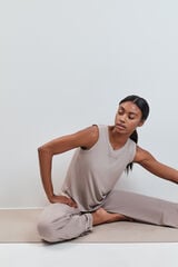 Dash and Stars T-shirt de al&ccedil;as canelada bege cru