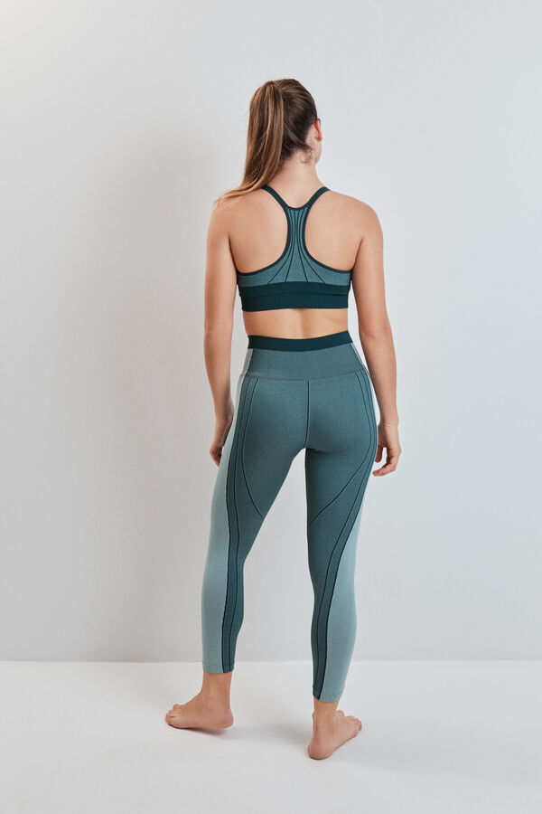 Dash and Stars Green seamless crop leggings COMFORT green