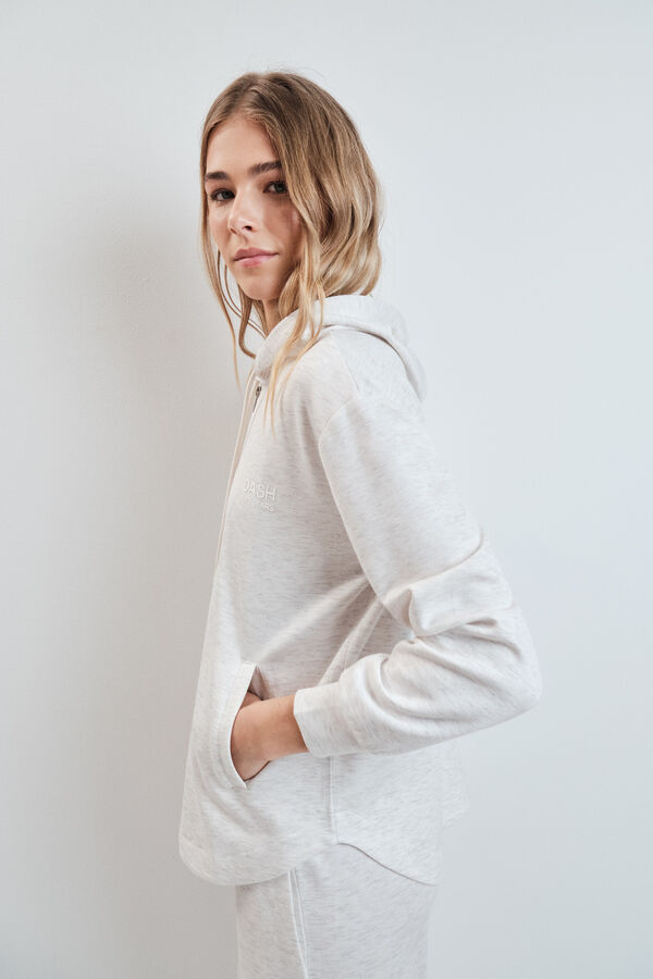 Dash and Stars Casaco com capuz em viscose suave cinzento cinzento