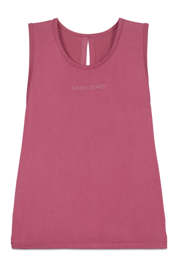 Dash and Stars T-shirt sem mangas soft touch bordeaux vermelho