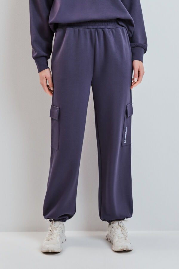 Dash and Stars Cal&ccedil;a comprida larga cinzenta cinzento