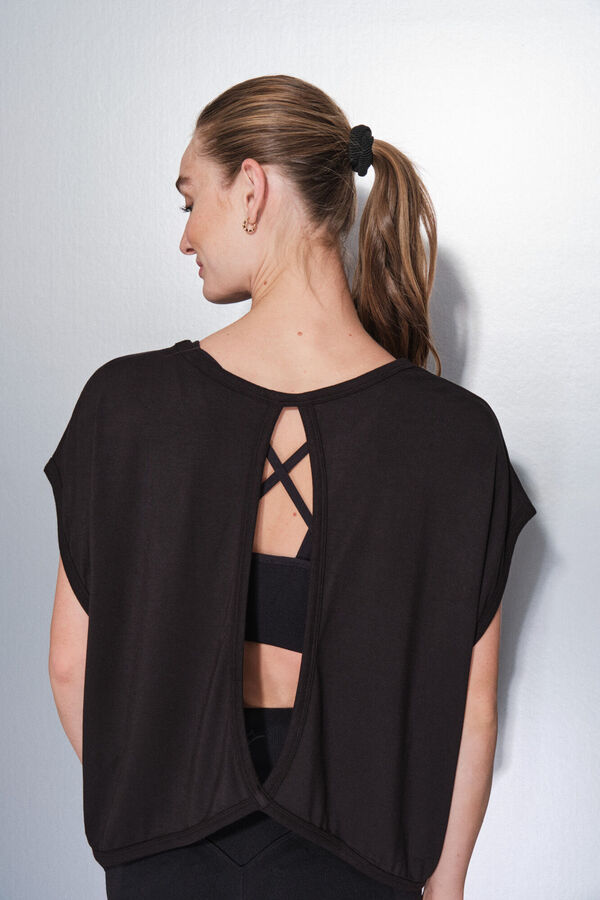 Dash and Stars T-shirt de tecido extrassuave preto