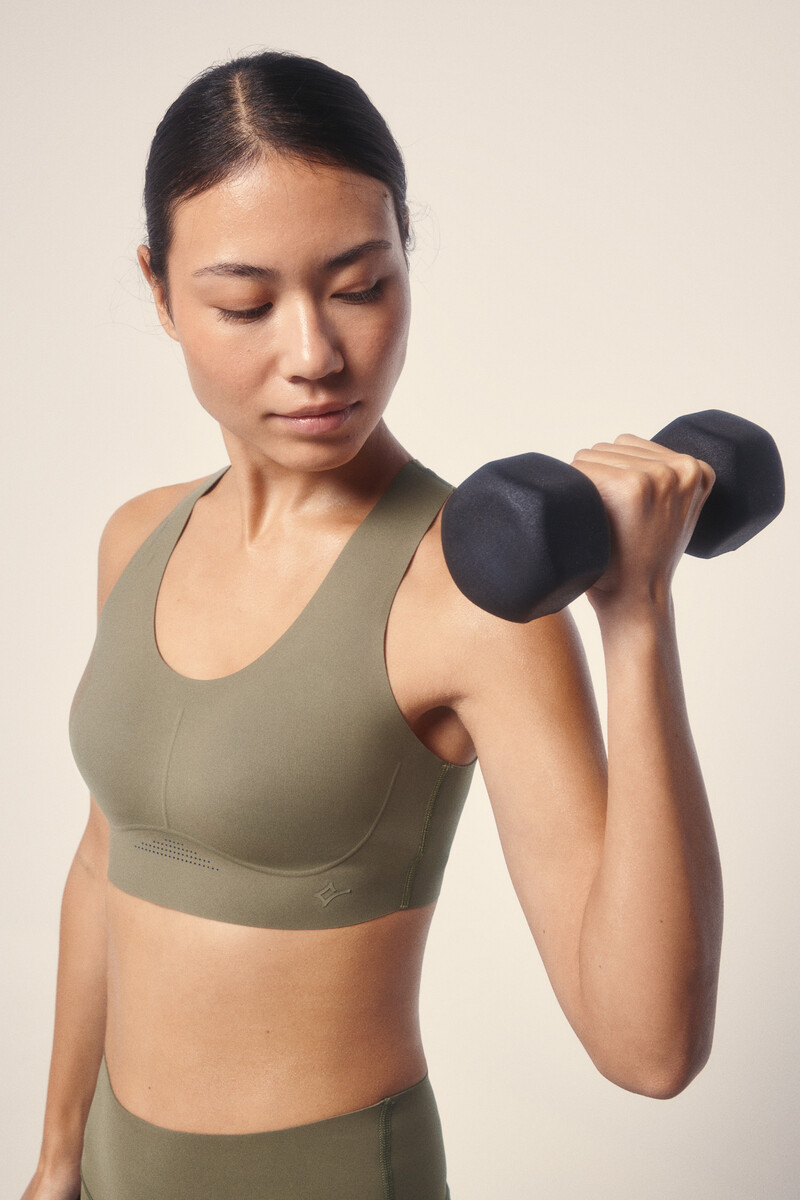 Cortefiel Sujetador deportivo COMPRESSIVE caqui