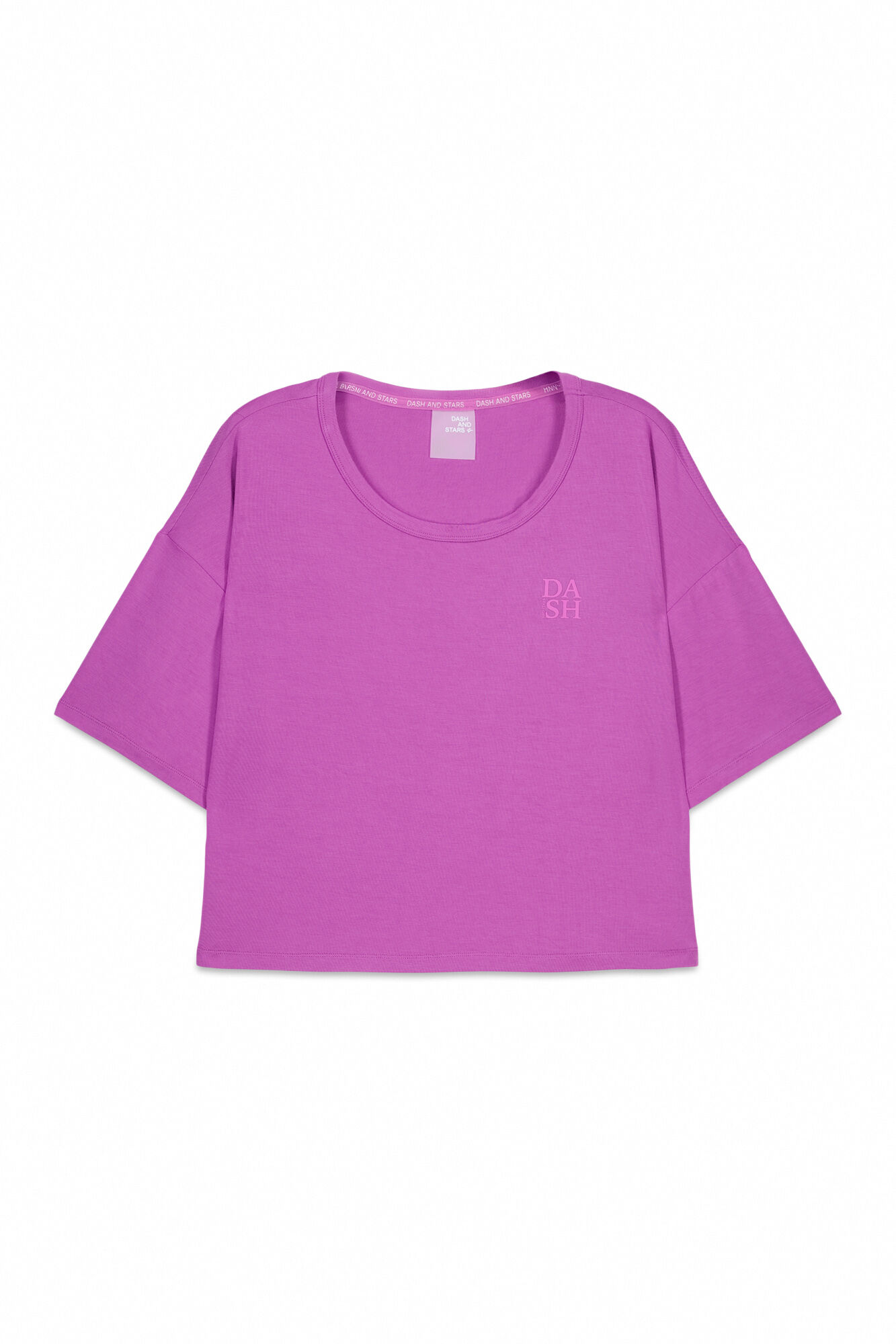 Dash and Stars T-shirt manga curta extrassuave rosa